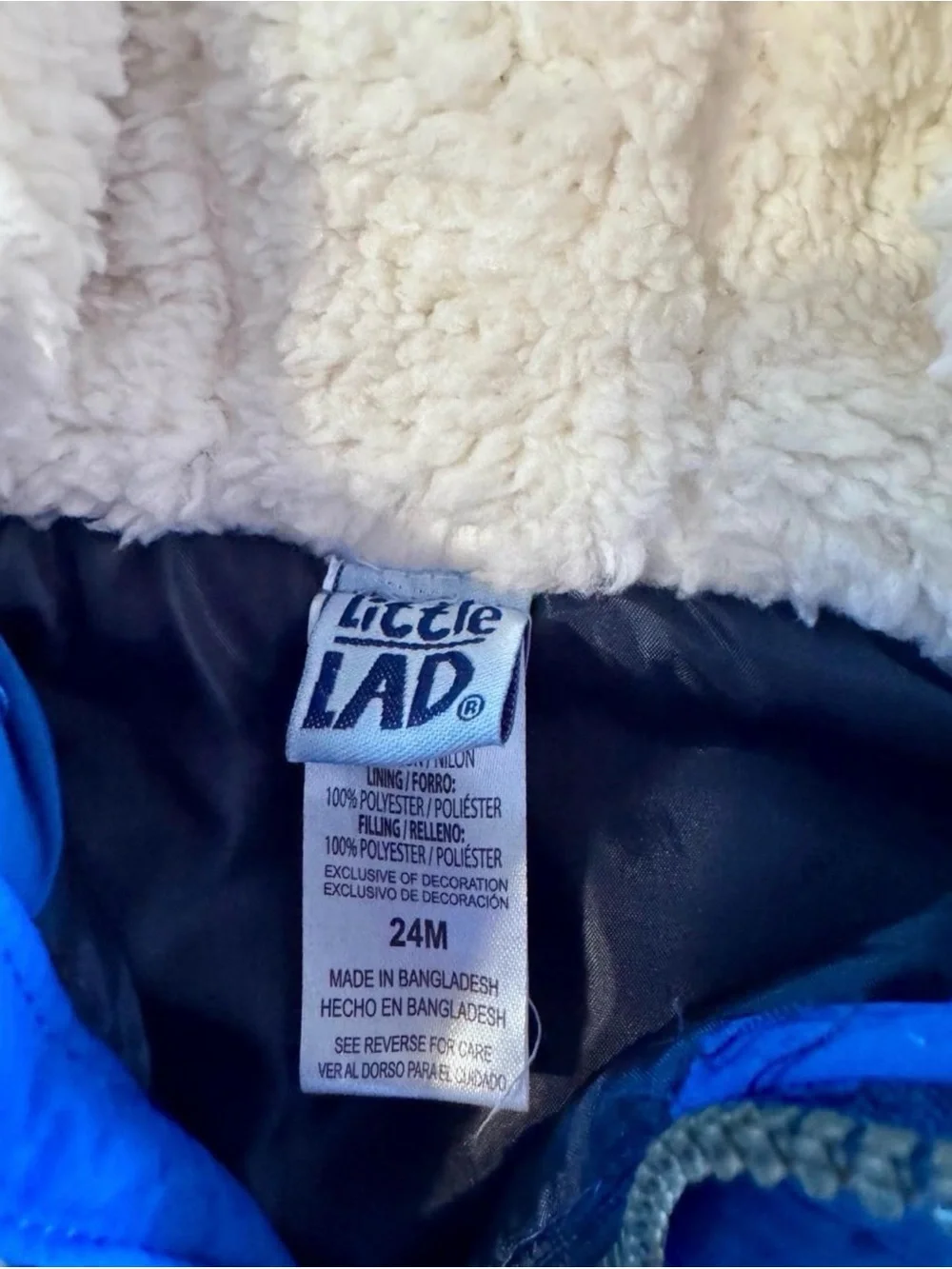 Little Lad Toddler Blue Sherpa-Lined Puffer Vest - Cozy Winter Layer 24 months